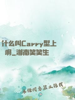 什么叫Carry型上單啊