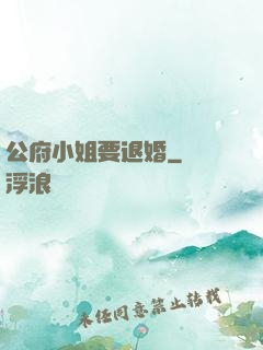 公府小姐要退婚