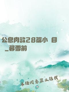 公息肉欲28篇小說目錄