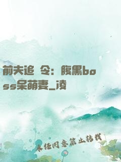 前夫追緝令：腹黑boss呆萌妻