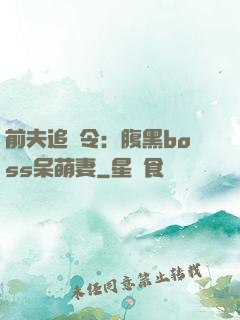 前夫追緝令：腹黑boss呆萌妻