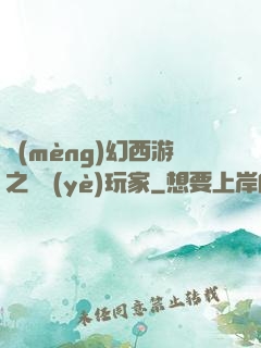 夢(mèng)幻西游之職業(yè)玩家