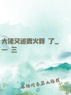 大佬又追妻火葬場了