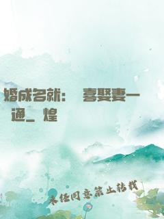 婚成名就：歡喜娶妻一點通