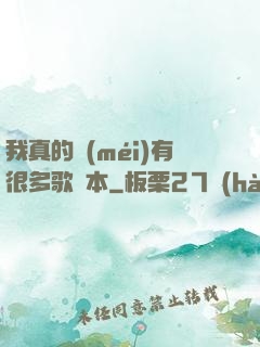我真的沒(méi)有很多歌詞本