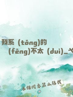 我系統(tǒng)的畫風(fēng)不太對(duì)