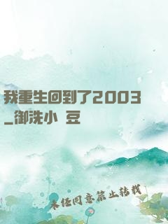 我重生回到了2003