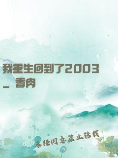 我重生回到了2003