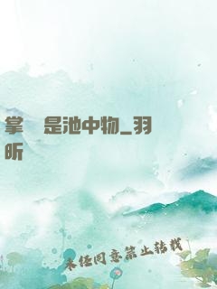 掌門豈是池中物