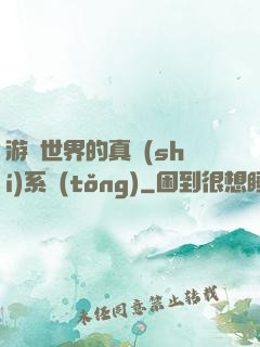 游戲世界的真實(shí)系統(tǒng)