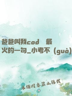爸爸叫我cod媽媽最火的一句