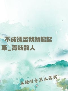 當不成儒圣我就掀起變革
