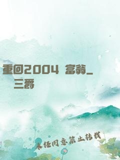 重回2004當富翁