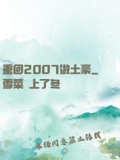 重回2007做土豪