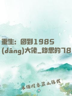 重生：回到1985當(dāng)大佬